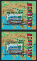Hungary Paddle-steamers Ships Flags MS RED AND BROWN NUMBER! 1981 MNH SG#MS3406 - Neufs
