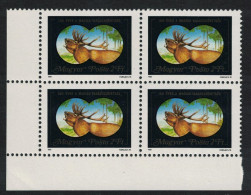 Hungary Red Deer Corner Block Of 4 1981 MNH SG#3380 - Ungebraucht