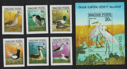 Hungary Protected Birds 6v+MS IMPERF 1980 MNH SG#3340-MS3346 MI#3451B-3456B+Block 146B - Ungebraucht