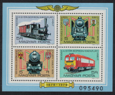 Hungary Gyor-Sopron-Ebenfurt Railway MS 1979 MNH SG#MS3271 MI#Block 139A - Ungebraucht