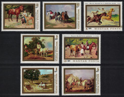 Hungary Animal Paintings Horses Dogs 7v 1979 MNH SG#3256-3262 - Unused Stamps