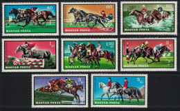 Hungary Horses Equestrian Sport 8v 1971 MNH SG#2620-2627 MI#2703A-2710A - Ongebruikt