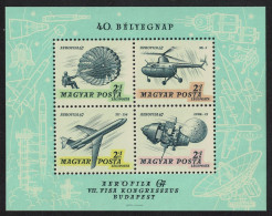 Hungary Modern Parachuting Helicopters Zeppelins MS 1967 MNH SG#MS2272 - Neufs