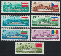 Hungary Ships Flags 7v 1967 MNH SG#2275-2281 MI#2323A-2329A Sc#1828-1834 - Unused Stamps