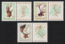 Hungary Hunting 3v With Labels 1966 MNH SG#2208-2210 - Unused Stamps