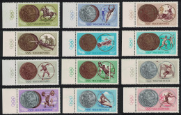 Hungary Olympic Games Tokyo Hungarian Winners' Medals 12v Left Margins 1965 MNH SG#2044-2055 - Neufs