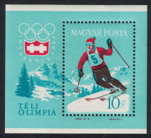 Hungary Slalom Winter Olympic Games Innsbruck 1964 MS 1964 MNH SG#MS1970a MI#Block 40A - Ongebruikt