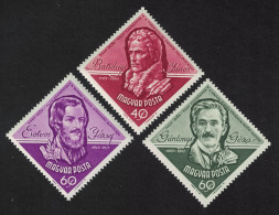 Hungary Celebrities And Anniversaries 3v 1963 MNH SG#1875=1882 - Ongebruikt