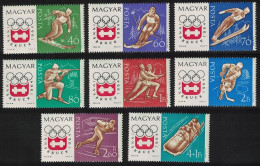 Hungary Hockey Slalom Bobsleigh Winter Olympic Games Innsbruck 8v 1963 MNH SG#1947-1954 MI#1975-1982 - Neufs