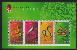 Hong Kong Chinese New Year Year Of The Snake MS 2001 MNH SG#MS1044 - Ungebraucht