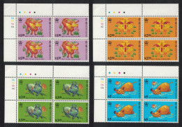 Hong Kong Chinese New Year Of The Ox 4v Corner Blocks Of 4 1997 MNH SG#874-877 MI#785C-788C Sc#780-83 - Unused Stamps