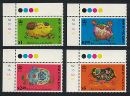 Hong Kong Chinese New Year Of The Pig 4v Corners 1995 MNH SG#793-796 MI#732-735 Sc#712-715 - Ongebruikt