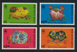 Hong Kong Chinese New Year Of The Pig 4v 1995 MNH SG#793-796 MI#732-735 Sc#712-715 - Ungebraucht