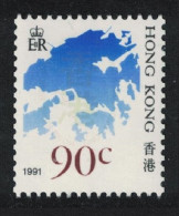 Hong Kong Coil Stamps 90c Imprint '1991' MNH SG#554d MI#642 - Unused Stamps