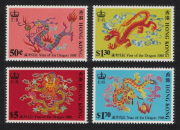 Hong Kong Chinese New Year Of The Dragon 4v 1988 MNH SG#563-566 - Unused Stamps