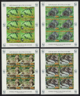 Ivory Coast WWF Speckle-throated Otter 4 Imperf Sheetlets Of 6 Reprint 2005 MNH MI#1353B-1356B - Ivory Coast (1960-...)