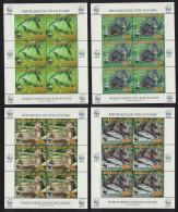 Ivory Coast WWF Speckle-throated Otter 4 Sheetlets Of 6 Stamps Reprint 2005 MNH MI#1353A-1356A - Ivory Coast (1960-...)