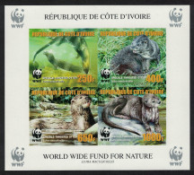 Ivory Coast WWF Speckle-throated Otter MS Imperf ERROR 2005 MNH MI#Block 58B - Côte D'Ivoire (1960-...)