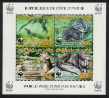 Ivory Coast WWF Speckle-throated Otter MS ERROR 2005 MNH MI#Block 58A - Costa D'Avorio (1960-...)