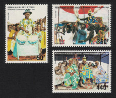 Ivory Coast Enthronement Of King Of The Agni 3v 1986 MNH SG#912-914 - Ivory Coast (1960-...)