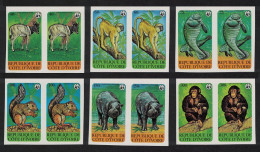 Ivory Coast WWF Endangered Animals 6v Imperf Pairs 1979 MNH SG#613-618 MI#620-625 Sc#528-533 - Costa D'Avorio (1960-...)