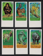 Ivory Coast WWF Endangered Animals 6v Imperf Margins 1979 MNH SG#613-618 MI#620-625 Sc#528-533 - Ivory Coast (1960-...)
