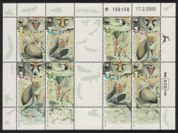 Israel WWF Blanford's Fox Sheetlet Of 2 Sets 2000 MNH SG#1482-1485 MI#1555-1558 Sc#1401-1404 - Sonstige & Ohne Zuordnung