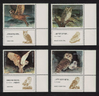 Israel Owls Biblical Birds Of Prey 4v Corners 1987 MNH SG#1015-1018 Sc#956-959 - Autres & Non Classés