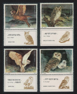 Israel Owls Biblical Birds Of Prey 4v Tabs 1987 MNH SG#1015-1018 Sc#956-959 - Autres & Non Classés