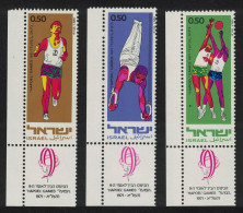 Israel Basketball Gymnastics Hapoel Games 3v Corners 1971 MNH SG#481-483 - Altri & Non Classificati