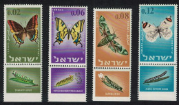 Israel Butterflies And Moths 4v Tabs 1965 MNH SG#323-326 - Autres & Non Classés