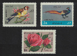 Birds Roses New Year 3v 1969 MNH SG#1570-1572 MI#1417-1419 - Iran