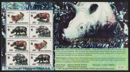 Indonesia WWF Rhinoceros Sheetlet Of 2 Sets Overprint 1997 MNH SG#2267-2270 MI#1648 II-1651 II KBG Sc#1673 A-d - Indonesien