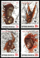 Indonesia WWF Orangutan 4v 1989 MNH SG#1920-1923 MI#1291-1294 Sc#1380-1383 - Indonesia