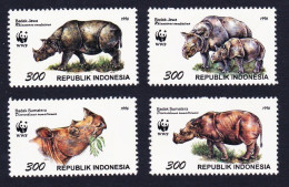 Indonesia WWF Rhinoceros 4v 1996 MNH SG#2267-2270 MI#1648-1651 Sc#1673 A-d - Indonesia