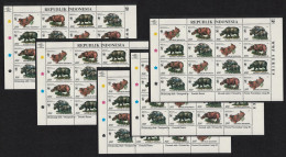 Indonesia WWF Rhinoceros 5 Sheetlets [A] 1996 MNH SG#2267-2270 MI#1648-1651 Sc#1673 A-d - Indonesien