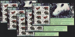Indonesia WWF Rhinoceros 5 Sheetlets Of 2 Sets [A] 1996 MNH SG#2267-2270 MI#1648-1651 Sc#1673 A-d - Indonésie