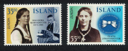 Iceland Europa CEPT Famous Women 2v 1996 MNH SG#859-860 - Ongebruikt