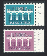 Iceland Europa CEPT 25th Anniversary 2v Right Margins 1984 MNH SG#643-644 - Ungebraucht