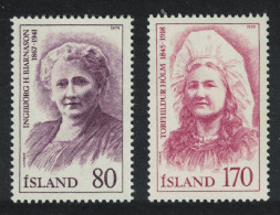 Iceland Famous Icelanders 2v 1979 MNH SG#572+576 MI#541-542 - Unused Stamps