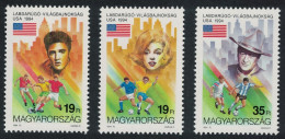 Hungary World Cup Football Championship USA American Entertainers 3v 1994 MNH SG#4196-4198 - Unused Stamps