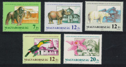 Hungary Gorilla Rhino Polar Bear Toucan Bird Flowers Zoo 5v 1991 MNH SG#4027-4031 - Unused Stamps