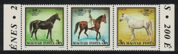 Hungary Horses Babolina Stud Farm 3v Strip 1989 MNH SG#3893-3895 MI#4015-4017A - Ungebraucht