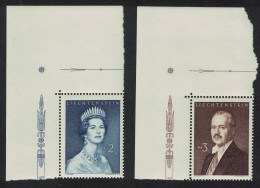 Liechtenstein Princess Gina Crown Prince Hans Adam 2v Corners 1960 MNH SG#405-406 MI#402-403 Sc#357-358 - Unused Stamps