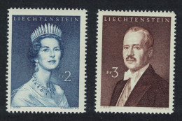 Liechtenstein Princess Gina Crown Prince Hans Adam 1960 MNH SG#405-406 MI#402-403 Sc#357-358 - Unused Stamps