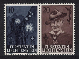 Liechtenstein Boy Scouts Lord Baden-Powell 2v Pair 1957 MNH SG#358-359 - Unused Stamps