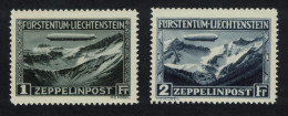 Liechtenstein 'Graf Zeppelin' Airship Over Alps 2v 1931 MNH SG#116-117 MI#114-115 Sc#C7-C8 - Ongebruikt