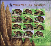Liberia WWF Liberian Mongoose Imperf Sheetlet Of 3 Sets With Overprint 1999 MNH MI#4766-4769 ZDB - Liberia