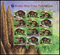 Liberia WWF Liberian Mongoose Sheetlet Of 3 Sets With Overprint 1999 MNH MI#4766-4769 ZDB - Liberia