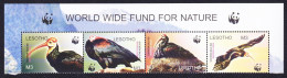 Lesotho WWF Southern Bald Ibis Birds Top Strip WWF Logo 2004 MNH SG#1934-1937 MI#1895-1898 Sc#1336 A-d - Lesotho (1966-...)